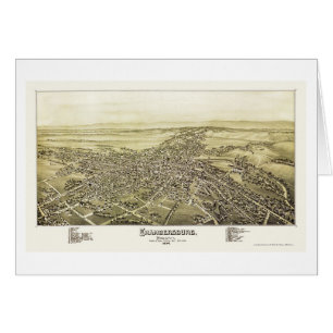 Cartão Chambersburg, mapa panorâmico do PA - 1894