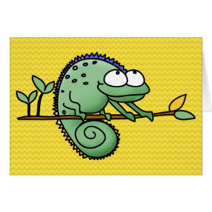 Cartão Chameleon Cartoon Lizard Cute