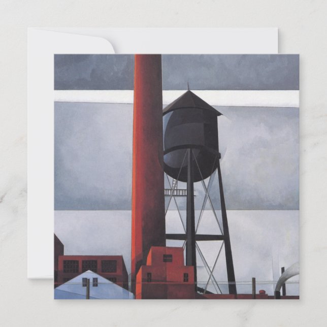 Cartão Chaminés e Torre de Água (por Charles Demuth) (Frente)