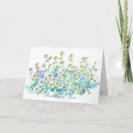 Cartão Chamomile Garden Watercolor Pensando em você
