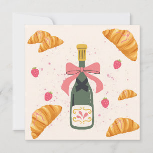 Cartão Champagne e Croissants