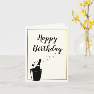 Cartão Champagne & Gold Birthday Card