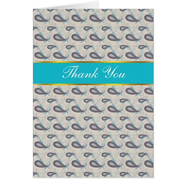 Cartão Champagne Paisley Pattern (Frente)