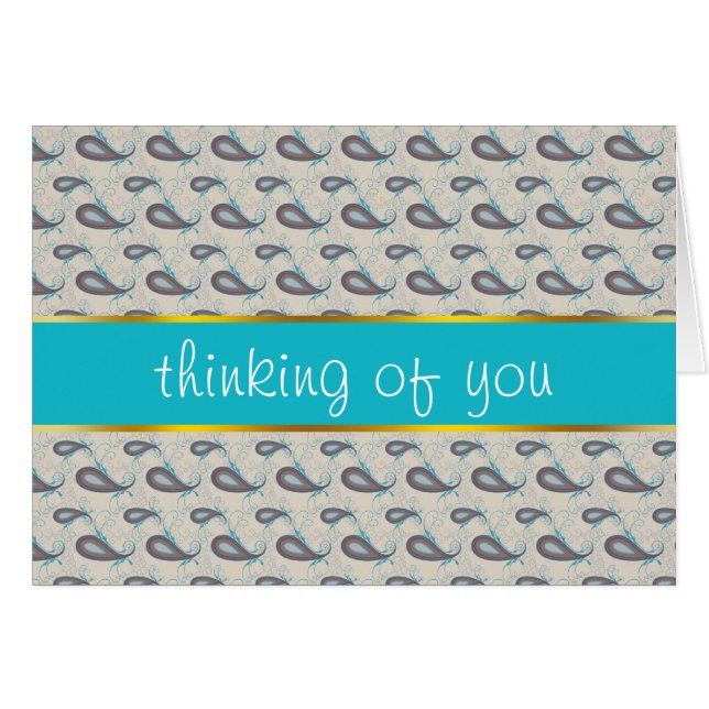 Cartão Champagne Paisley Pattern (Frente Horizontal)