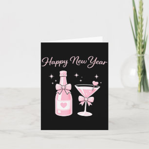 Cartão Champagne Swea Martini Coquete Feliz Ano Novo Par
