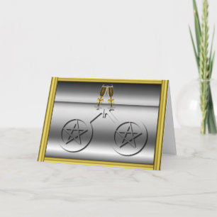 Cartão Champagne Toast Gay Male Wiccan Engagement Card