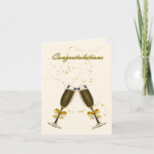 Cartão Champagne Toast Wedding Congratulations Custom