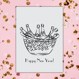 Cartão Champanhe de feliz ano novo