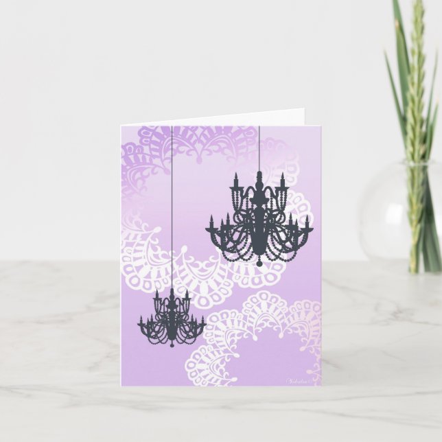 Cartão Chandelier Note Card_Pink (Frente)