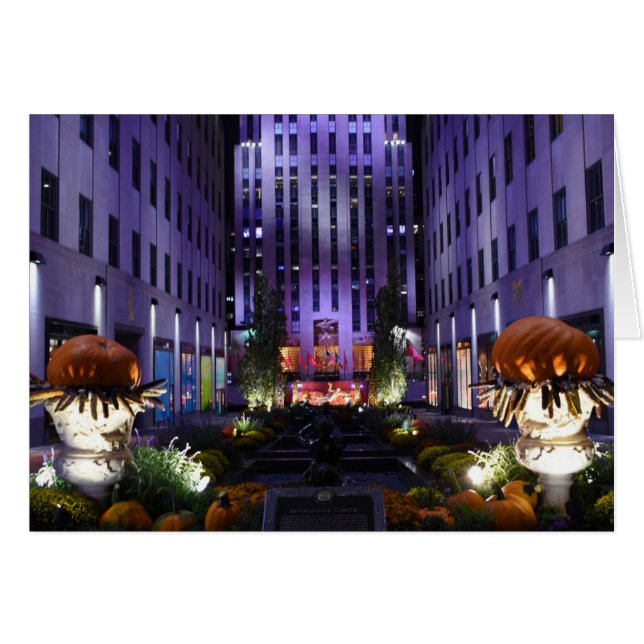 Cartão Channel Gardens Rockefeller Center Nova Iorque (Frente Horizontal)