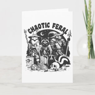 Cartão Chaotic Feral Funny Raccoon Possum Skunk Boardgame