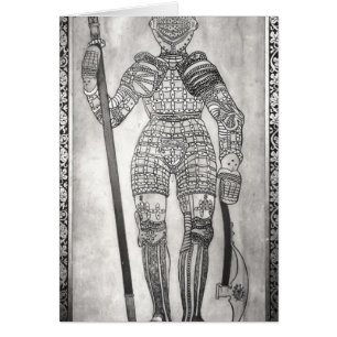 Cartão Chapa que descreve a armadura de Joana do arco