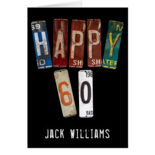 Cartão Chapas de automóveis de 60 anos