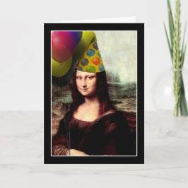Cartão Chapéu de Aniversário da Mona Lisa