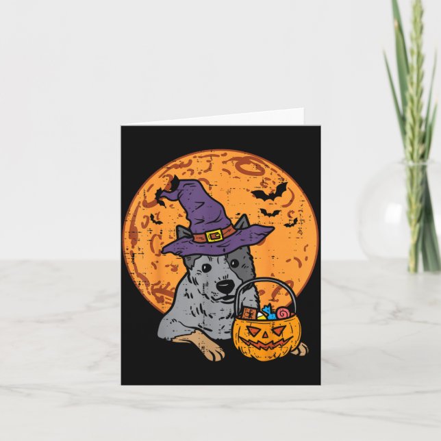 Cartão Chapéu de Bruxa Lua Jack O Lantern Halloween (Frente)