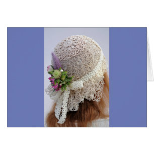 Cartão Chapéu de Casamento Flapper de 1920