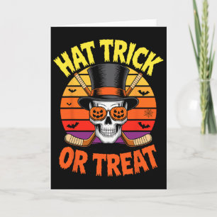 Cartão Chapéu de Halloween Golpe de Hat-Trick Hóquei no G