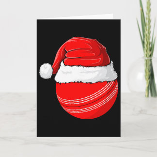 Cartão Chapéu de Natal do Papai Noel Críquete de Natal