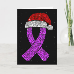 Cartão Chapéu de Natal Epilepsia Fita de Conscientização