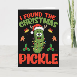 Cartão Chapéu de Papai Noel em Pickle Luzes de Natal - En