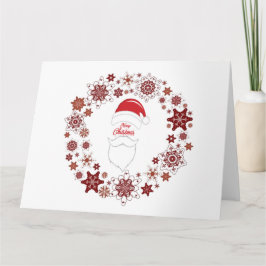 Cartão Chapéu e Barba do Papai Noel com Feliz Natal