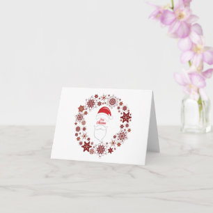 Cartão Chapéu e Barba do Papai Noel com Feliz Natal
