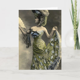 Cartão Chapéu enorme da forma do vintage e cintura