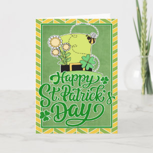 Cartão Chapéu Irlandês - Ruas Felizes. Dia de Patrick