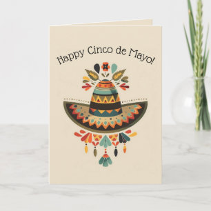 Cartão Chapéu Mexicano Editável Cinco de Maio