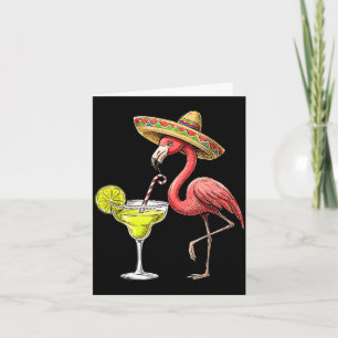 Cartão chapéu mexicano flamingo margarita cinco de maio