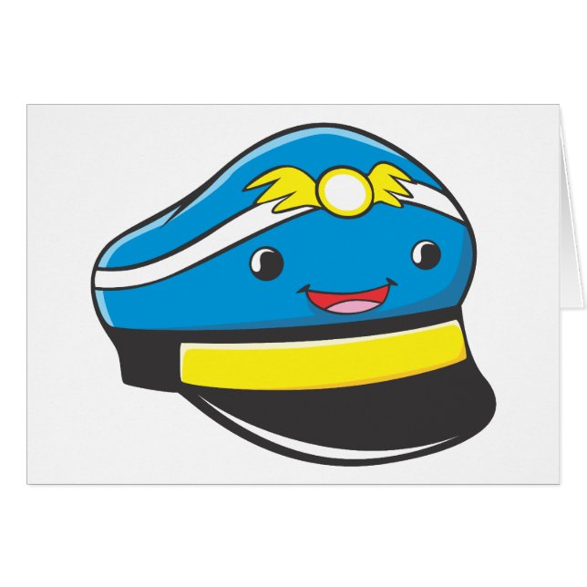 Cartão Chapéu piloto masculino (Frente Horizontal)