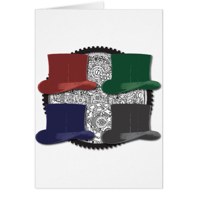 Cartão chapéus coloridos do steampunk 4 (Frente)