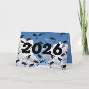 Cartão Chapéus de Formatura 2026 no Céu