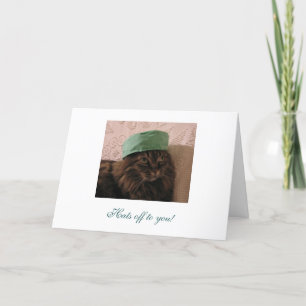 Cartão Chapéus fora a você - parabéns!