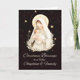 Cartão Chaplain e Familiares Abençoam Madonna