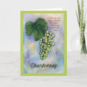 Cartão Chardonnay Wine Grape Greeting Card