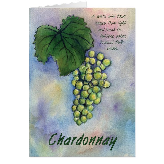 Cartão Chardonnay Wine Graphics & Description (Frente)