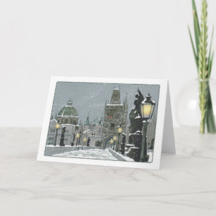 Cartão Charles Bridge Winter greeting card