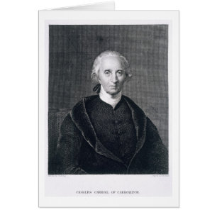 Cartão Charles Carroll of Carrollton, gravado por Asher B