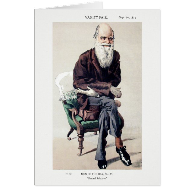 Cartão Charles Darwin Vanity Fair Illustration (Frente)