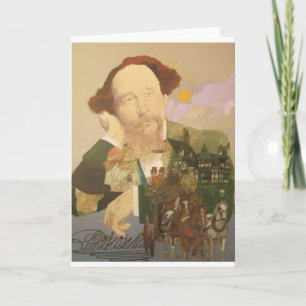 Cartão Charles Dickens, autor inglês