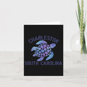 Cartão Charleston, Sc Beach Design _ Presente de Tartarug