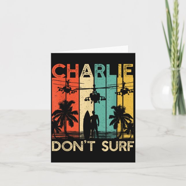 Cartão Charlie Don't Surf Shirt Military Vietnam War Acal (Frente)