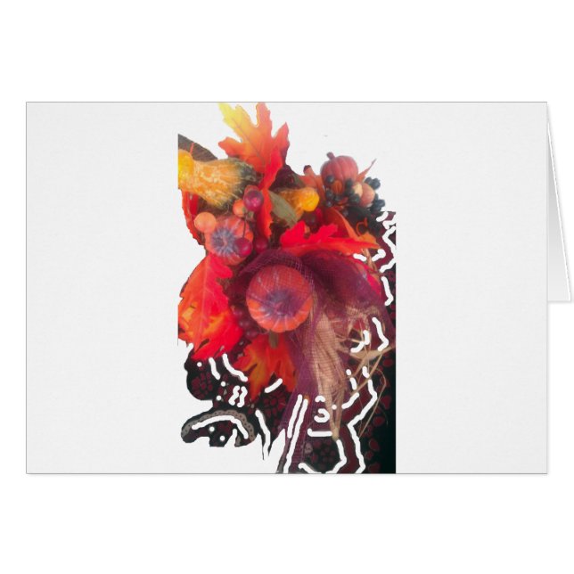 Cartão Charme de outono de Cozy - Decor de queda e presen (Frente Horizontal)