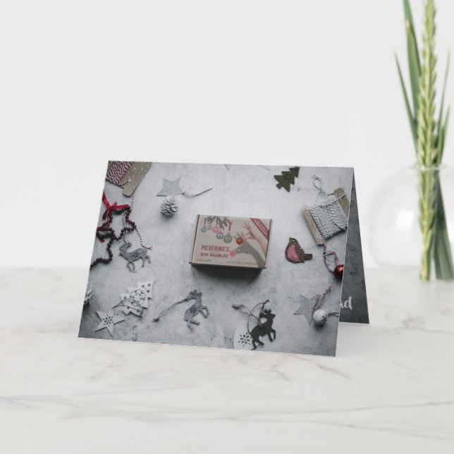 Cartão Charme do Velho Mundo, caixa de colheita, enfeites (Frente)