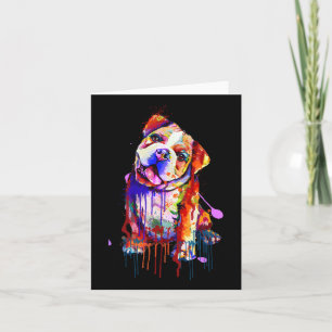 Cartão Charming Bulldog Rainbow Colors Art Splash Art