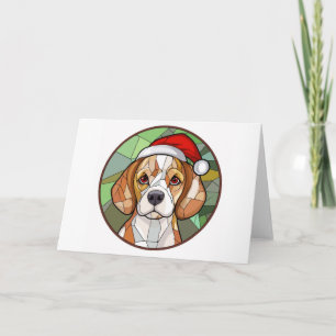 Cartão Charming Canine Cheer: Beagle temeu o Natal