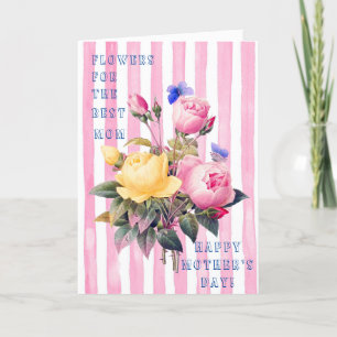 CARTÃO CHARMING FLORAL BEST MOM MOTHER'S DAY