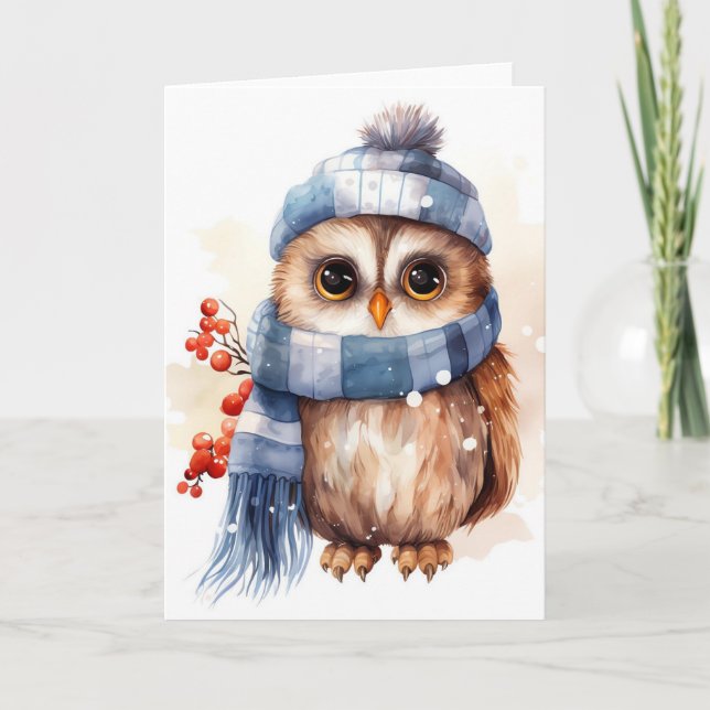 Cartão Charming Winter Owy Whimsy (Frente)