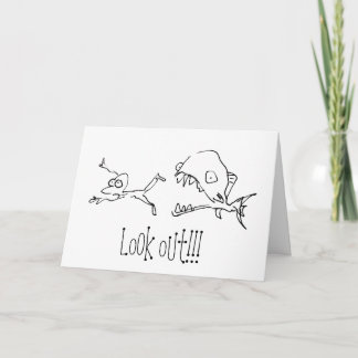 Cartão Chased by Shark Cartoon Happy Birthday Card